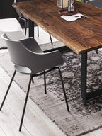 TABLES & CO Tisch 120 x 80 cm, Platte 26 mm, nußbaumfarbig – Platte nussbaumfarbig, Gestell schwarz lackiert – Bild 5