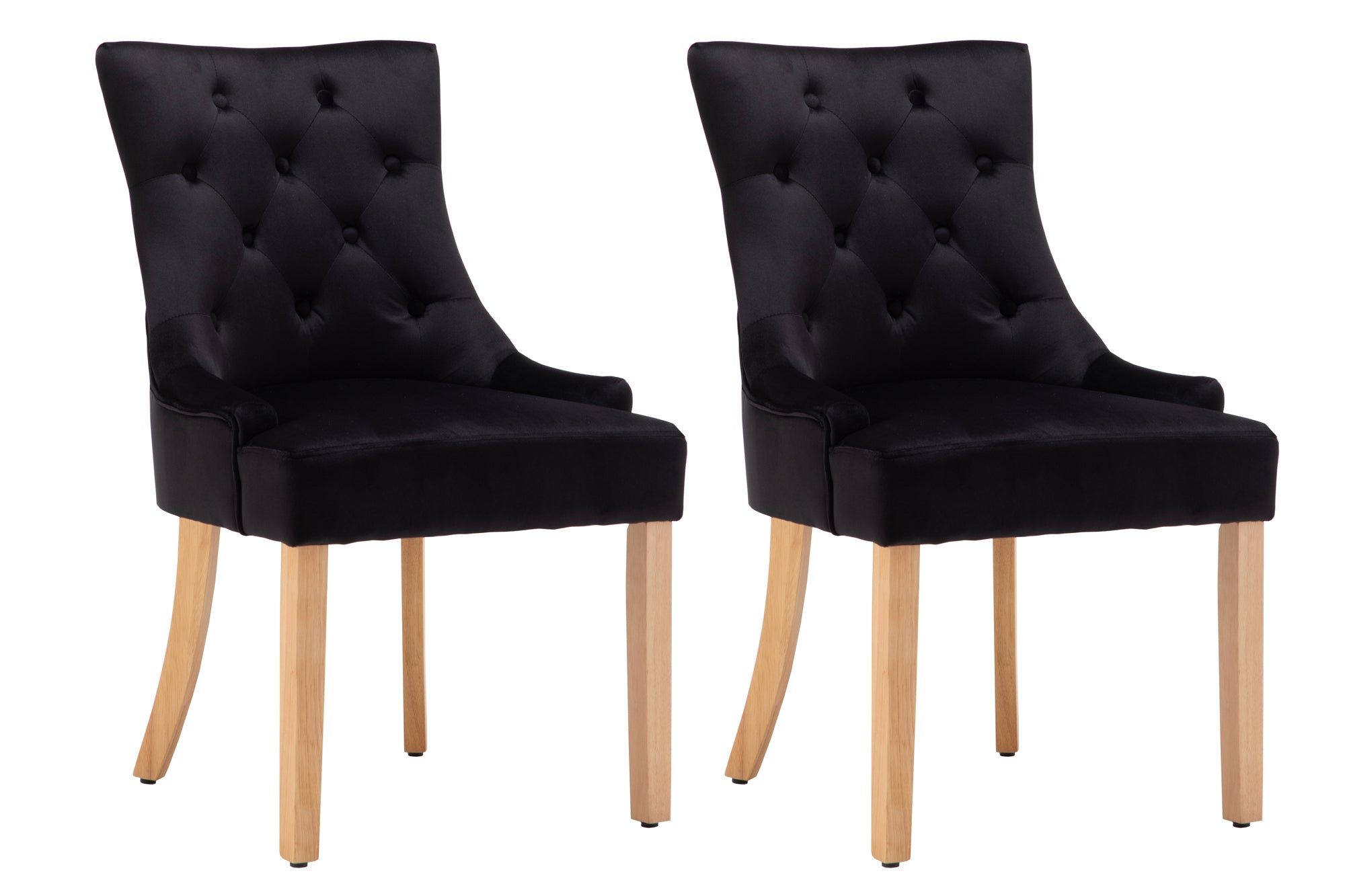 Stuhl, 2er-Set – Bezug schwarz, Beine natur – Bild 5