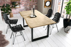 TABLES & CO Tisch 160 x 85 cm, Platte hell gekälkt, Gestell schwarz – Platte hell gekälkt, Gestell schwarz lackiert – Bild 8