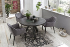 TABLES & CO Tisch 120x120 cm – Platte grau, Beine antiksilber – Bild 5