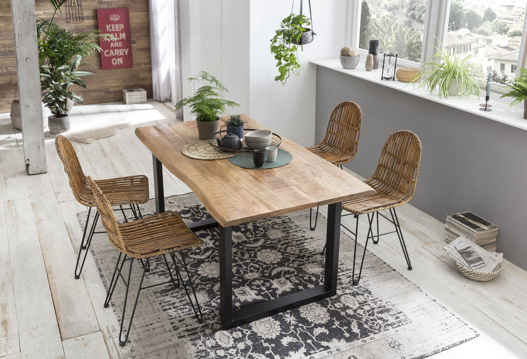 RATTAN Stuhl – Natur, Gestell antikschwarz – Bild 12
