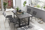 TABLES & CO Tisch 160x85 cm, Mango grau sägerau, Gestell schwarz – Platte grau, Gestell schwarz lackiert – Bild 5