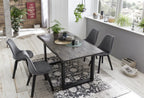 TABLES & CO Tisch 160x85 cm, Mango grau sägerau, Gestell schwarz – Platte grau, Gestell schwarz lackiert – Bild 6