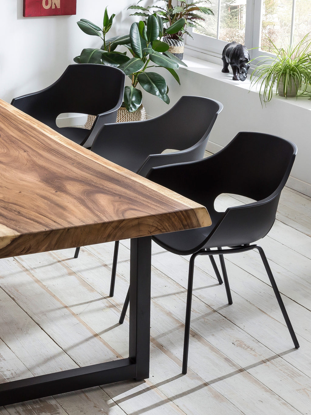 SIT&CHAIRS Stuhl, 2er-Set – Sitz grau, Beine schwarz – Bild 16