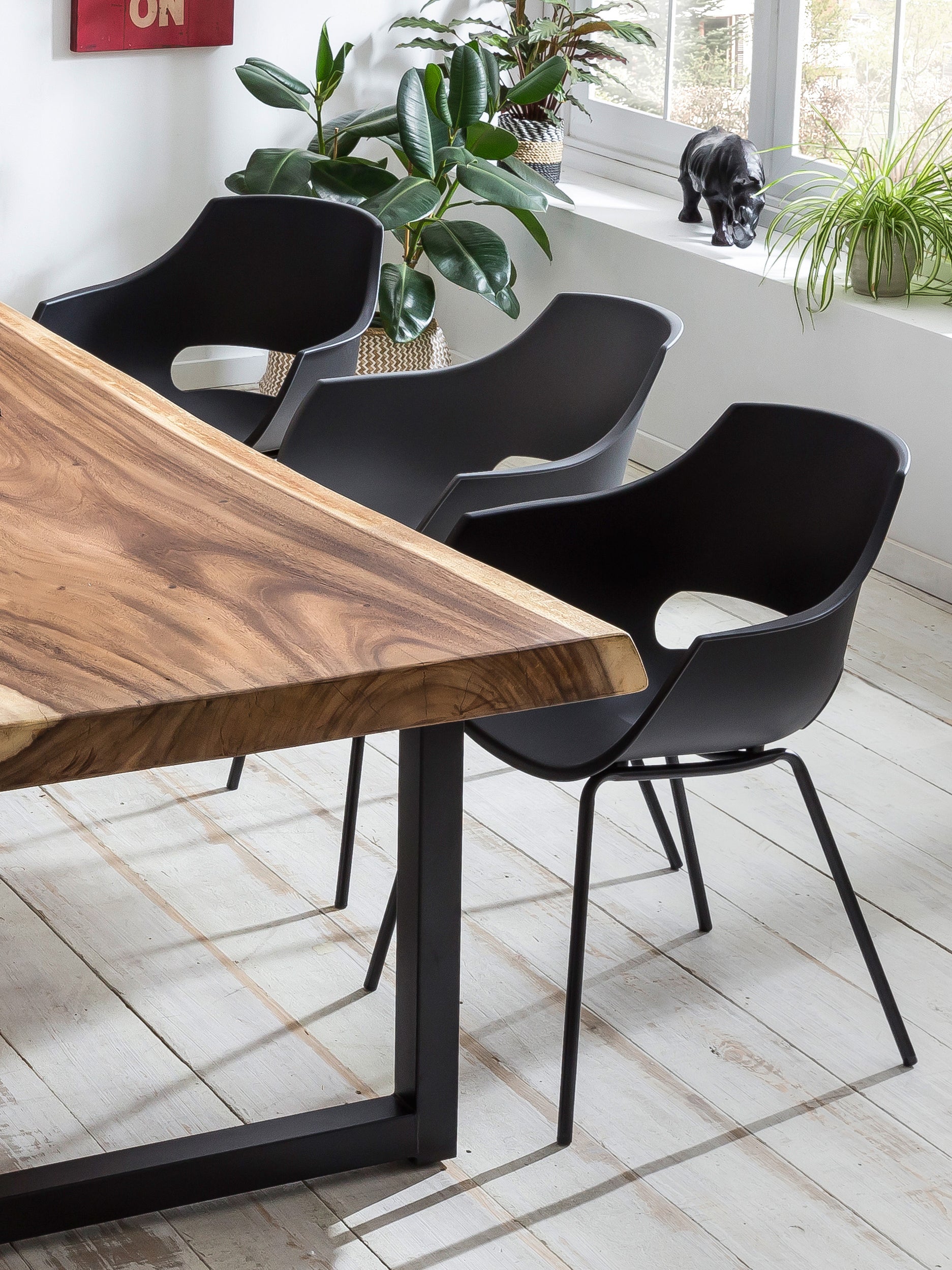 SIT&CHAIRS Stuhl, 2er-Set – Sitz grau, Beine schwarz – Bild 16