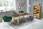 TABLES & CO Tisch 160 x 85 cm, Platte nussbaumfarbig, Gestell messingfarbig – Platte nussbaumfarbig, Gestell messingfarbig – Bild 6
