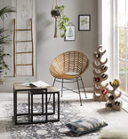 RATTAN Stuhl – Natur, Gestell schwarz – Bild 11