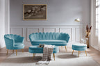 Sales Fever - Sitzpouf oval aus Samt Blau