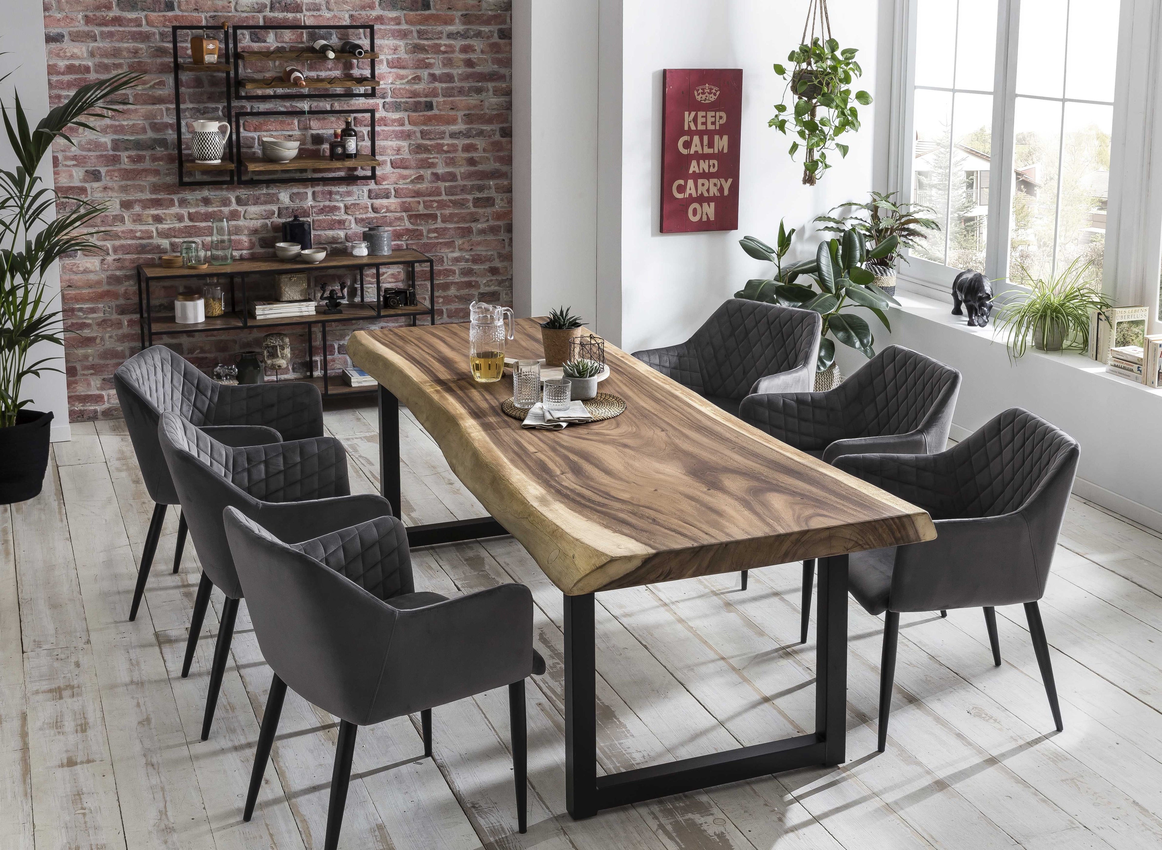 SIT&CHAIRS Armlehnstuhl, 2er-Set – Gestell schwarz, Bezug dunkelgrau – Bild 12