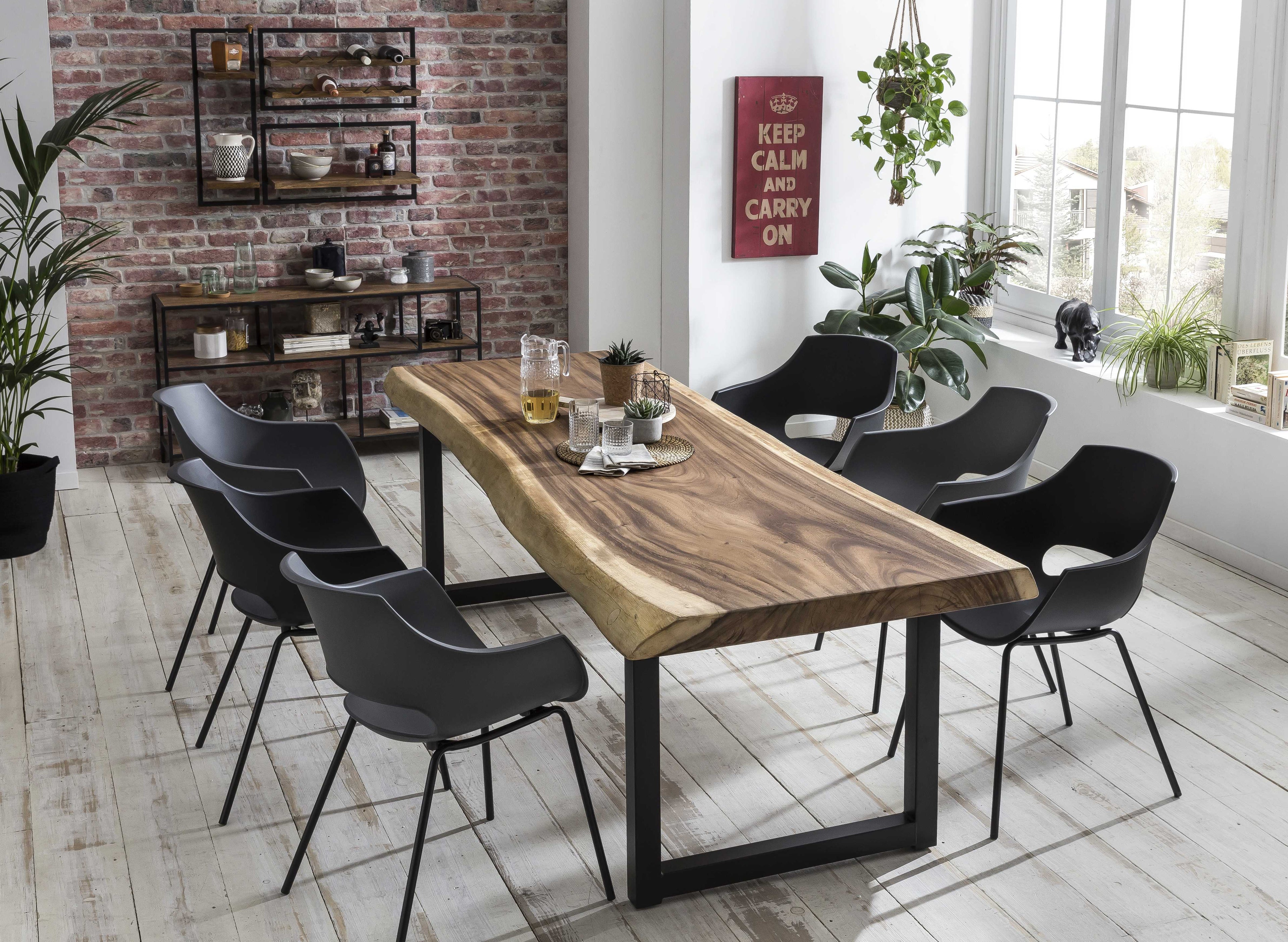 SIT&CHAIRS Stuhl, 2er-Set – Sitz grau, Beine schwarz – Bild 17