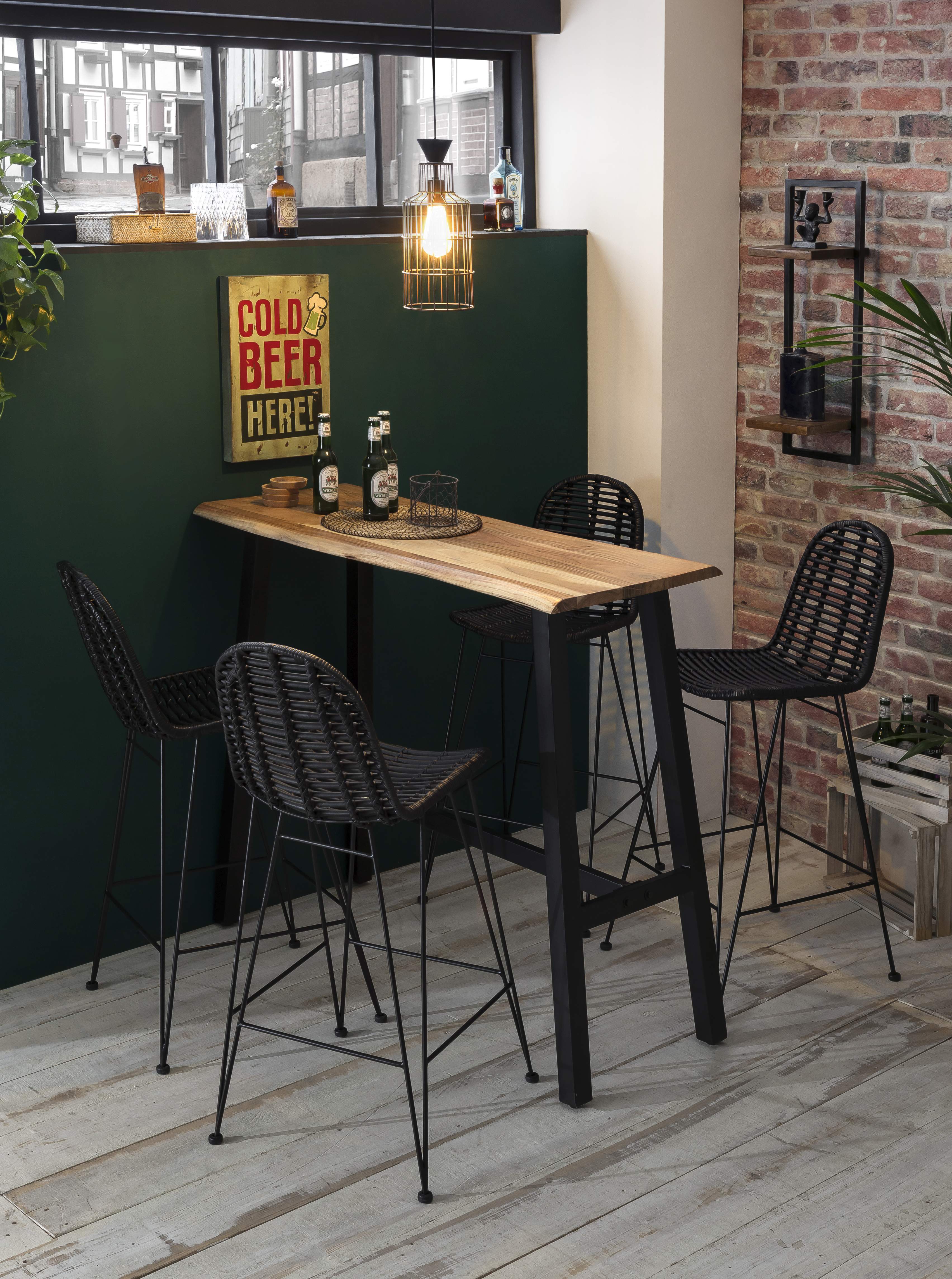 RATTAN Barhocker – Antikschwarz – Bild 7