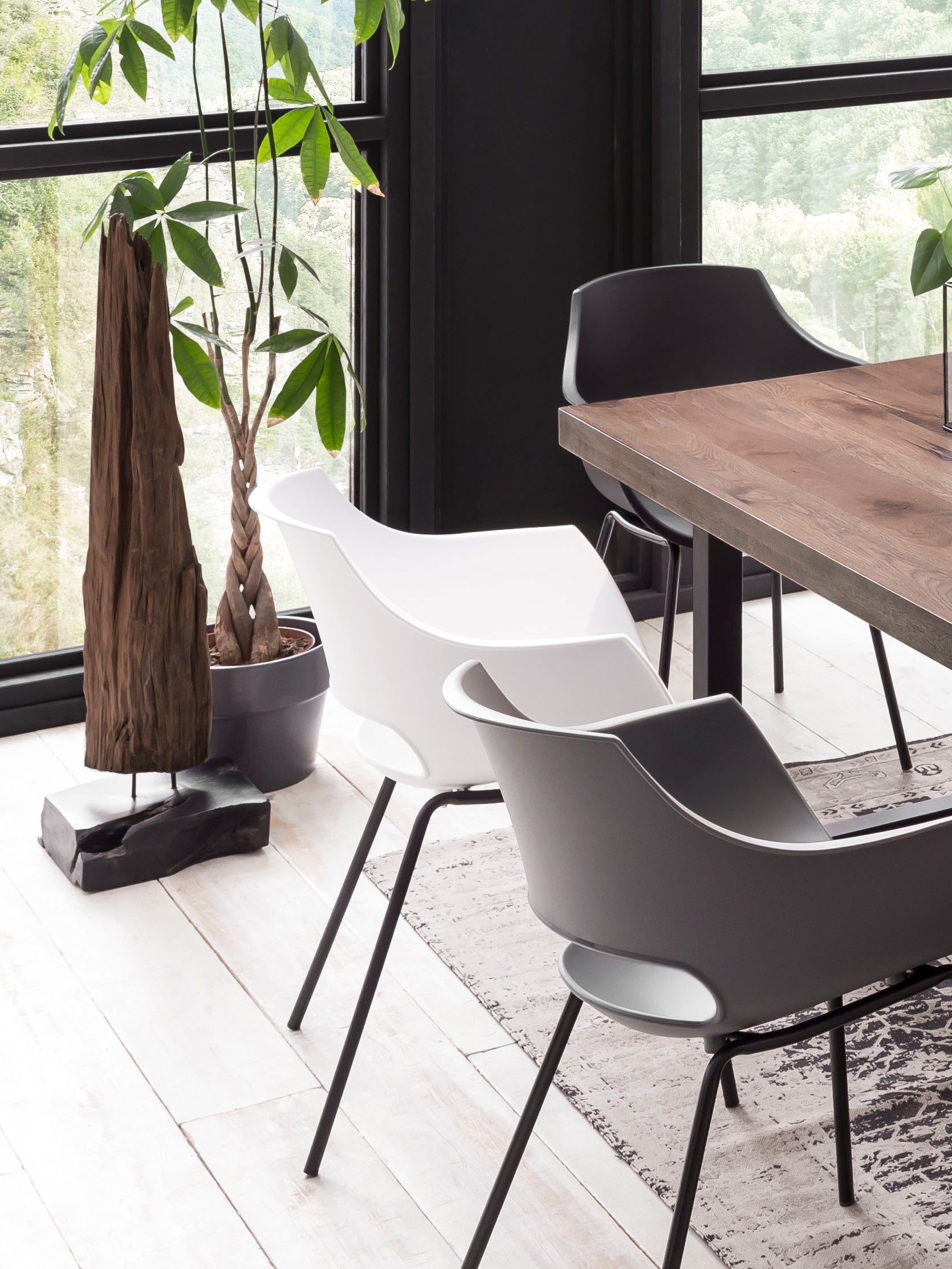SIT&CHAIRS Stuhl, 2er-Set – Sitz grau, Beine schwarz – Bild 18