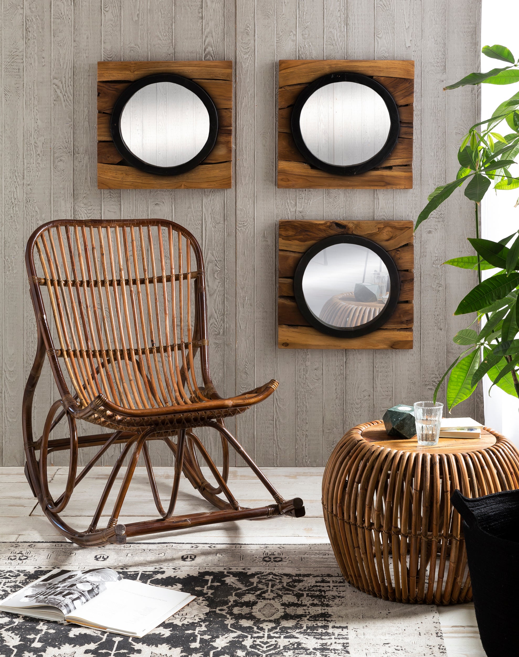 RATTAN Schaukelstuhl – Natur – Bild 10