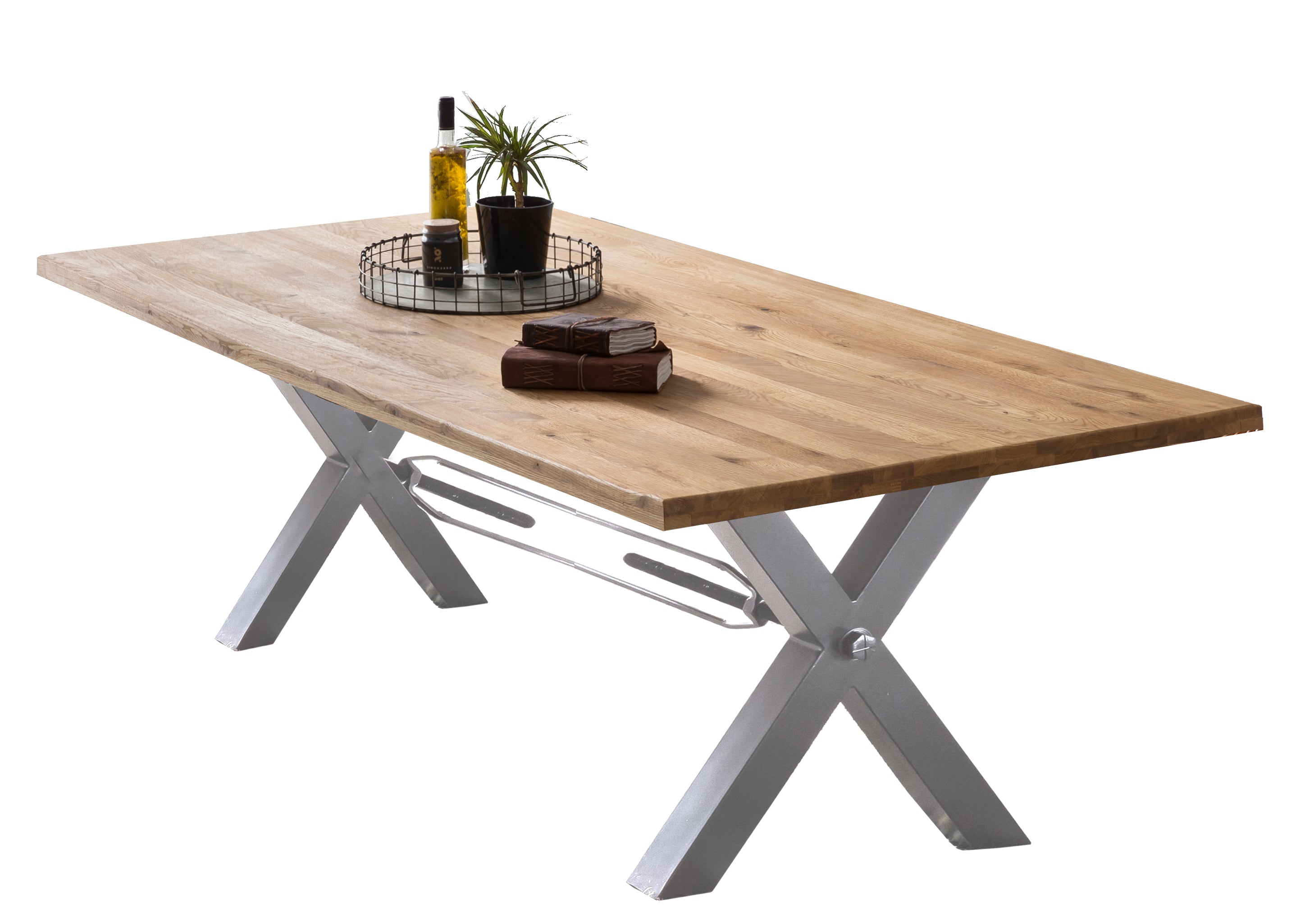 TABLES & CO Tisch 200x100 cm – Natur, antiksilber