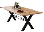 TABLES & CO Tisch 160x85 cm, Akazie natur – Natur, antikschwarz