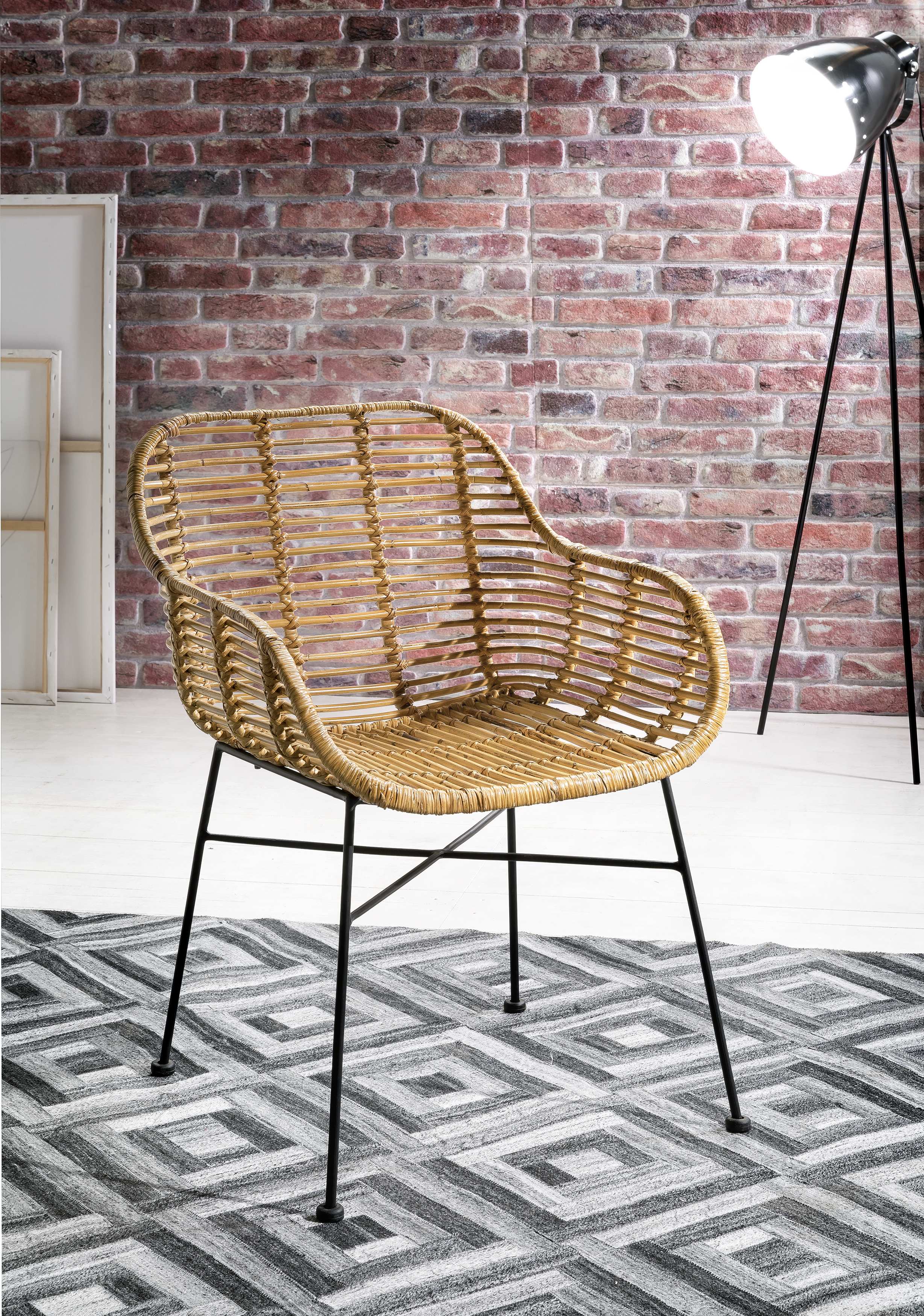RATTAN Armlehnstuhl, 2er-Set – Natur – Bild 17
