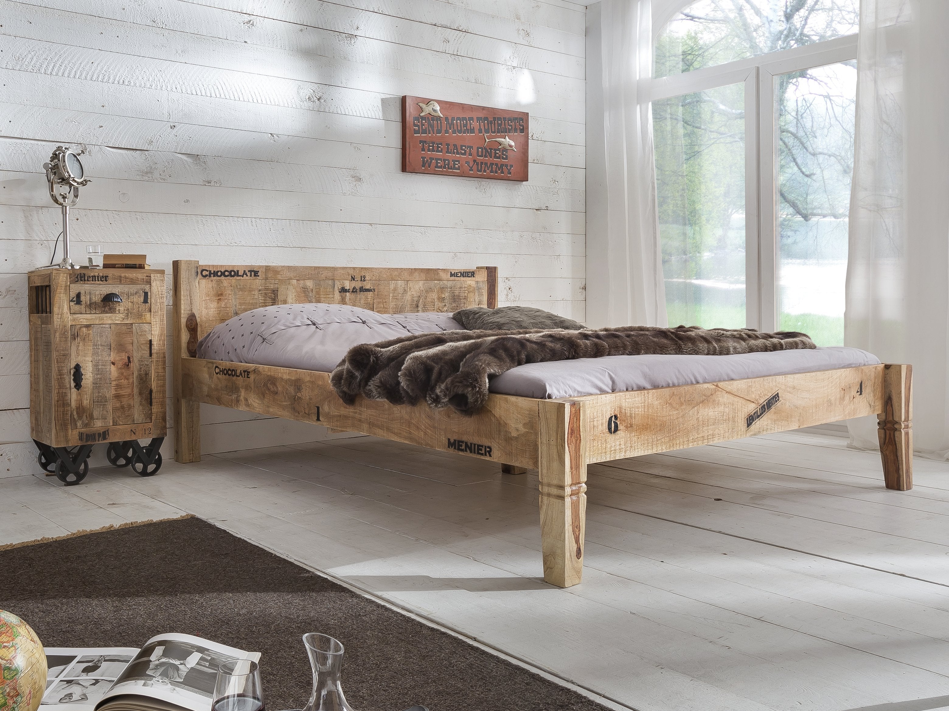 RUSTIC Kommode – Natur antik mit antikschwarzen Beschlägen – Bild 10