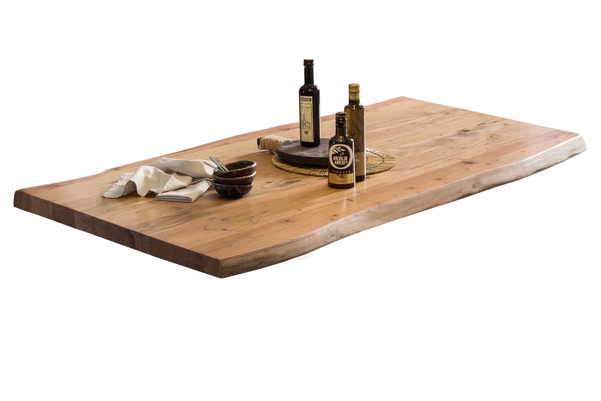TOPS & TABLES Tisch 200x100 cm – Platte Natur, Gestell schwarz