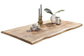 TOPS & TABLES Tisch 160x90 cm – Platte Natur, Gestell schwarz