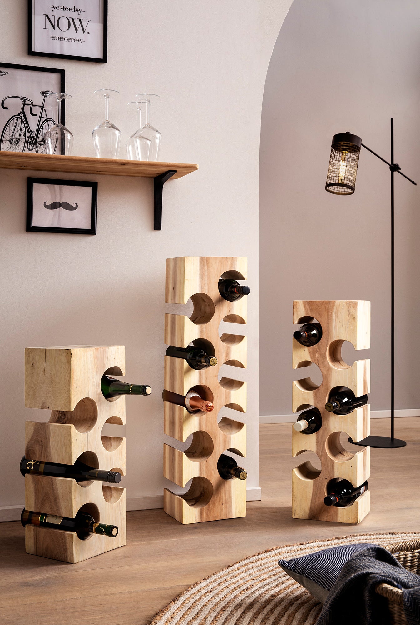 ROMANTEAKA Weinregal 10 Flaschen – Natur – Bild 4