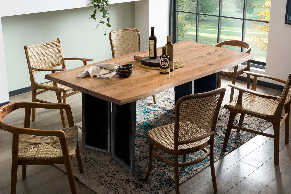 TOPS & TABLES Tisch 160x85 cm – Platte Natur, Gestell schwarz – Bild 4
