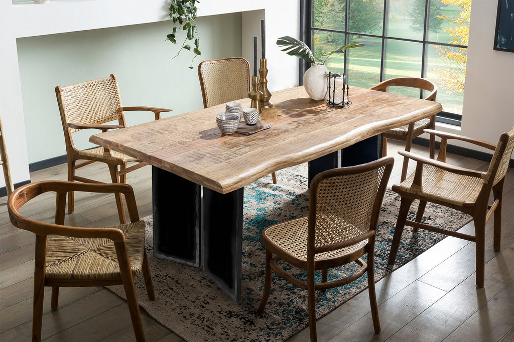 TOPS & TABLES Tisch 160x90 cm – Platte Natur, Gestell schwarz – Bild 4
