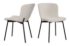 SIT&CHAIRS Stuhl 2er Set – Bezug weiß, Beine mattschwarz