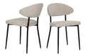 SIT&CHAIRS Stuhl 2er Set – Bezug beige, Beine mattschwarz