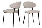 SIT&CHAIRS Stuhl 2er Set – Bezug beige, Beine mattschwarz
