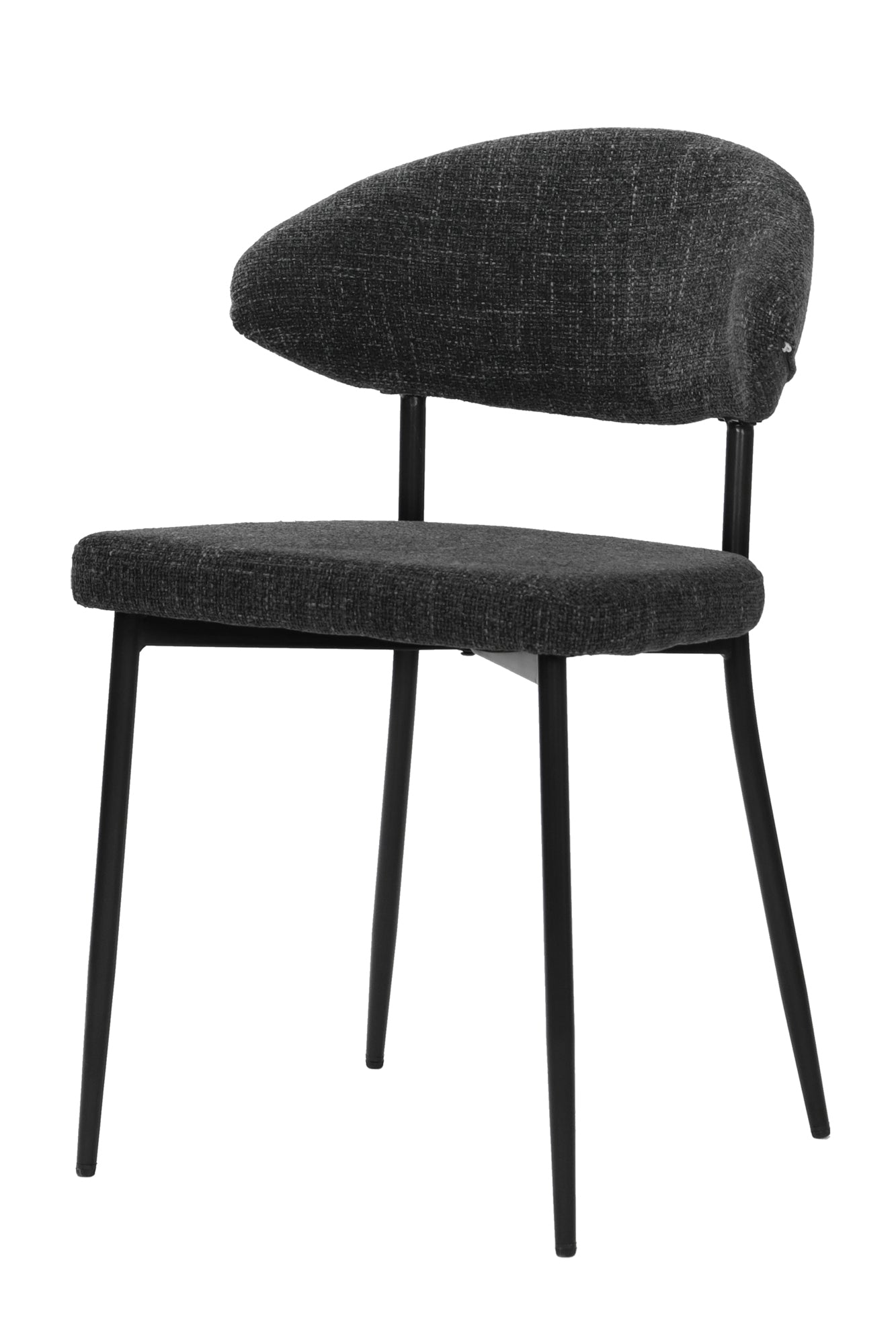 SIT&CHAIRS Stuhl 2er Set – Bezug dunkelgrau, Beine mattschwarz – Bild 3