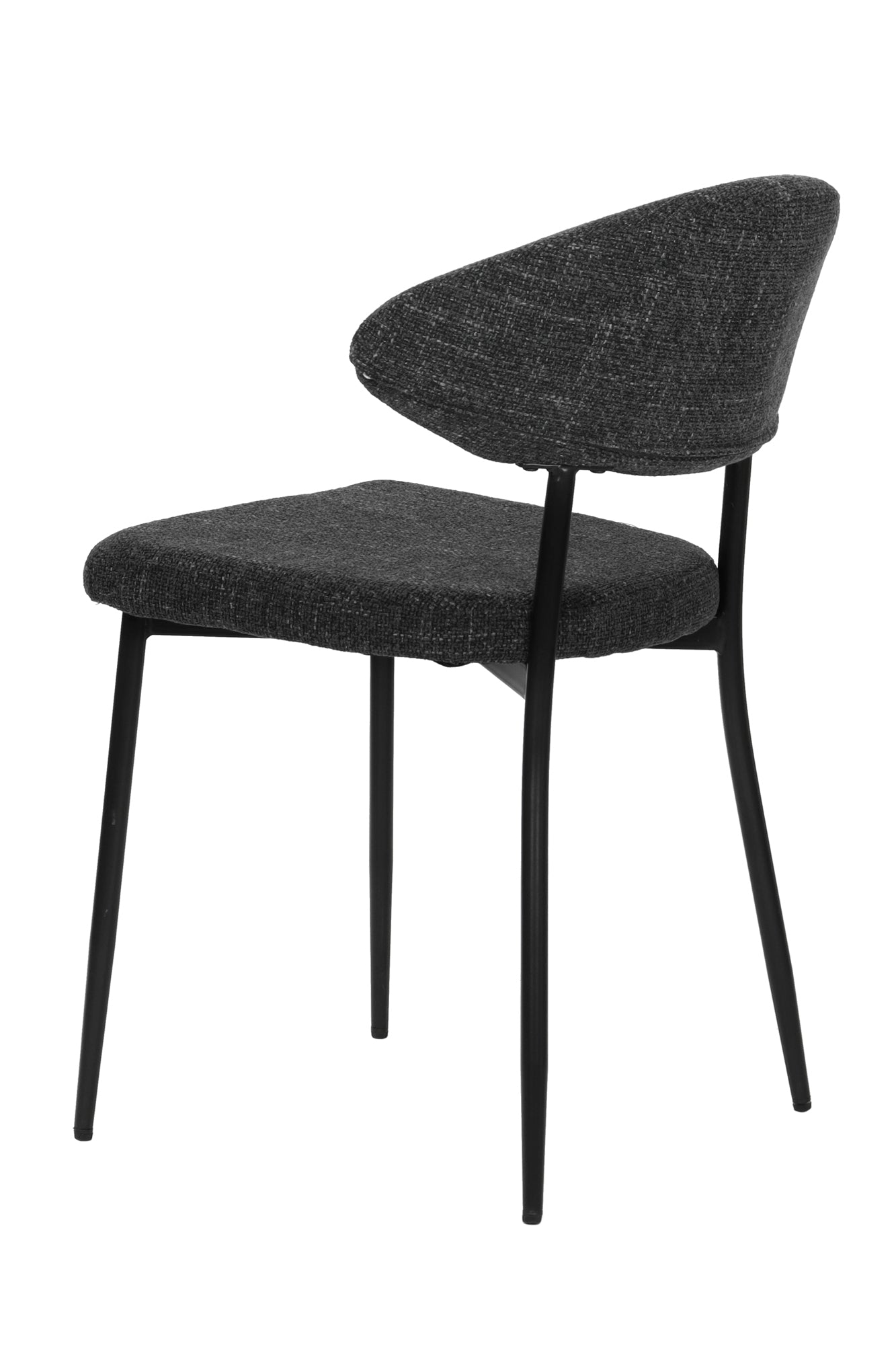 SIT&CHAIRS Stuhl 2er Set – Bezug dunkelgrau, Beine mattschwarz – Bild 5