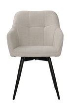 SIT&CHAIRS Armlehnstuhl 2er Set, mit Drehfunktion – Bezug beige, Beine mattschwarz – Bild 2