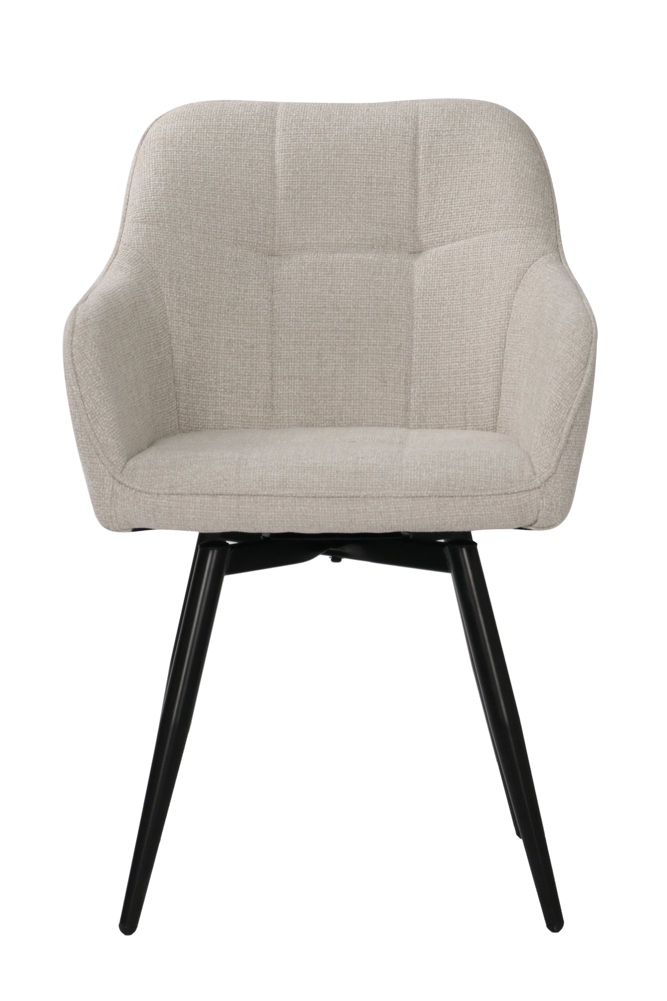 SIT&CHAIRS Armlehnstuhl 2er Set, mit Drehfunktion – Bezug beige, Beine mattschwarz – Bild 2