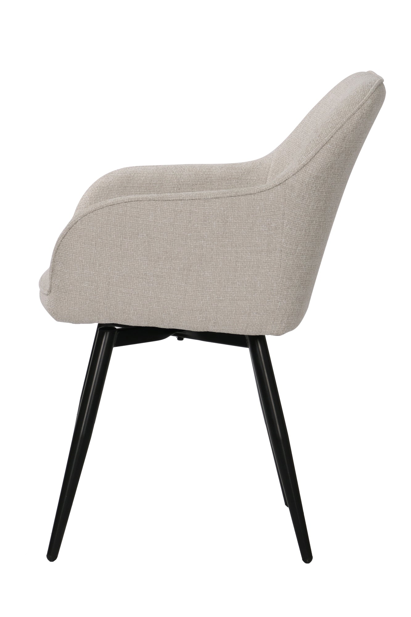 SIT&CHAIRS Armlehnstuhl 2er Set, mit Drehfunktion – Bezug beige, Beine mattschwarz – Bild 4