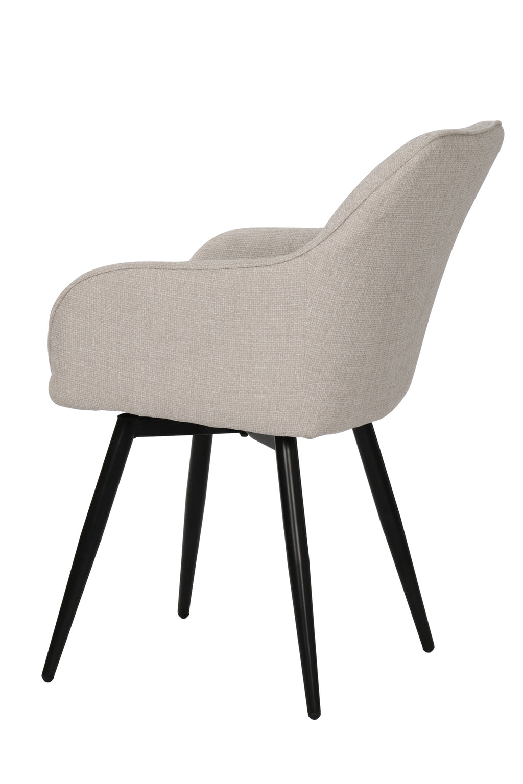 SIT&CHAIRS Armlehnstuhl 2er Set, mit Drehfunktion – Bezug beige, Beine mattschwarz – Bild 5
