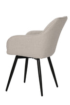 SIT&CHAIRS Armlehnstuhl 2er Set, mit Drehfunktion – Bezug beige, Beine mattschwarz – Bild 5