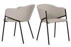 SIT&CHAIRS Armlehnstuhl 2er Set – Bezug beige, Beine mattschwarz