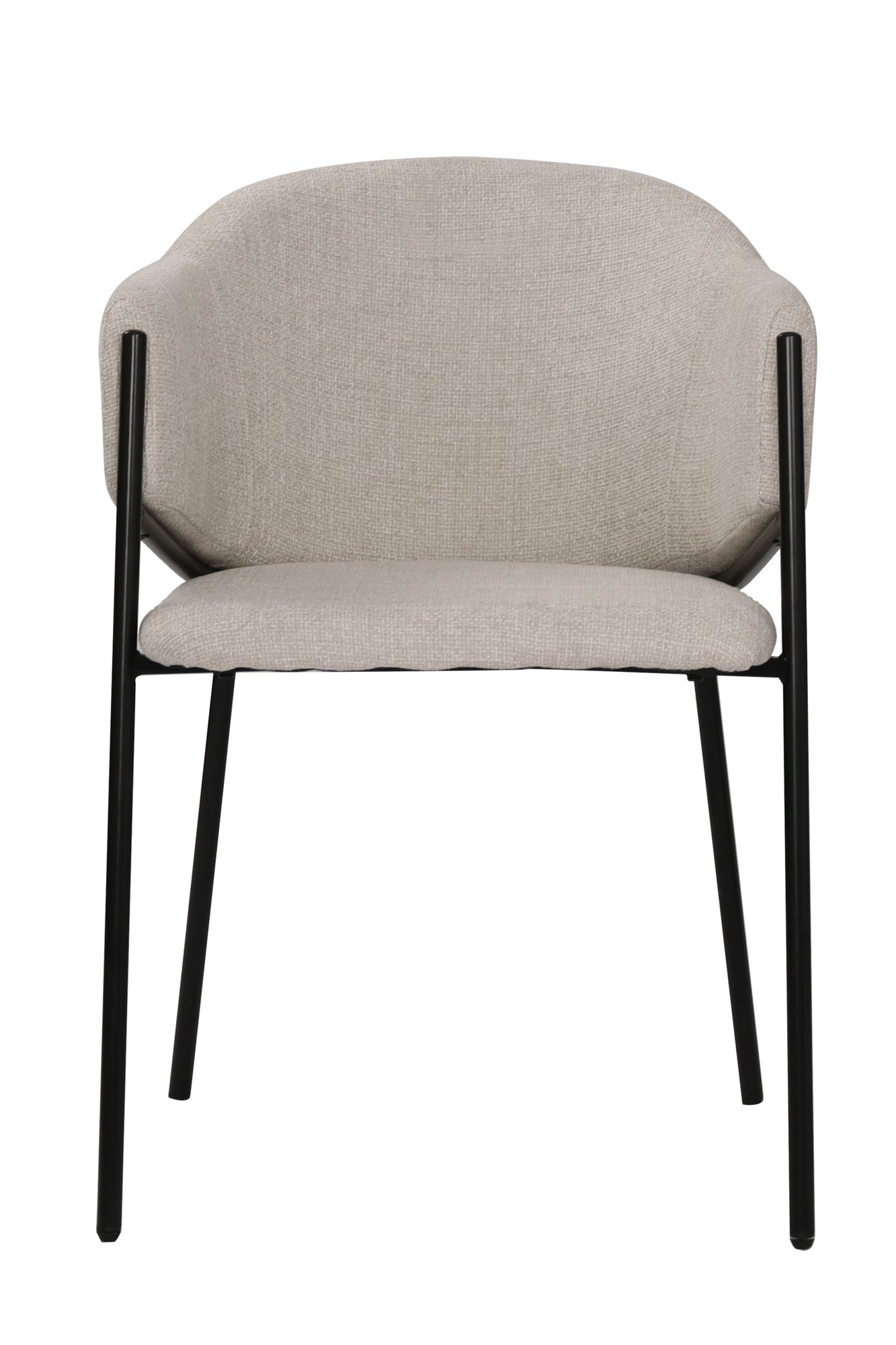SIT&CHAIRS Armlehnstuhl 2er Set – Bezug beige, Beine mattschwarz – Bild 2
