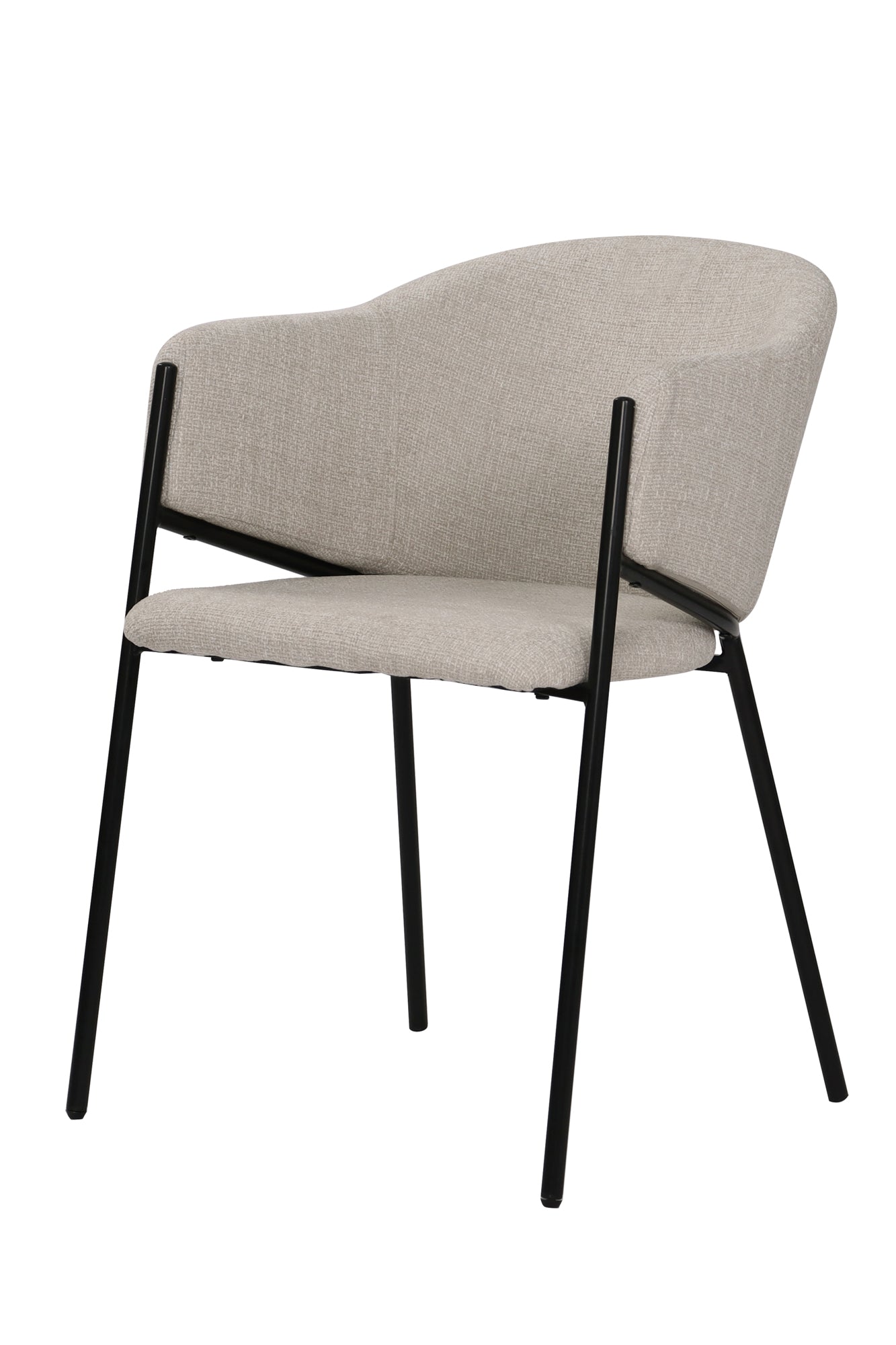 SIT&CHAIRS Armlehnstuhl 2er Set – Bezug beige, Beine mattschwarz – Bild 3