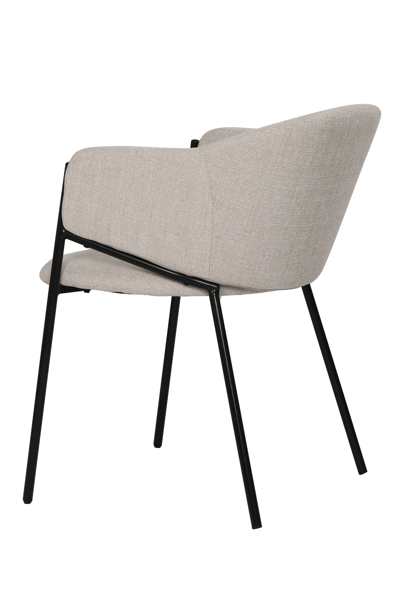 SIT&CHAIRS Armlehnstuhl 2er Set – Bezug beige, Beine mattschwarz – Bild 5