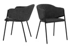 SIT&CHAIRS Armlehnstuhl 2er Set – Bezug dunkelgrau, Beine mattschwarz