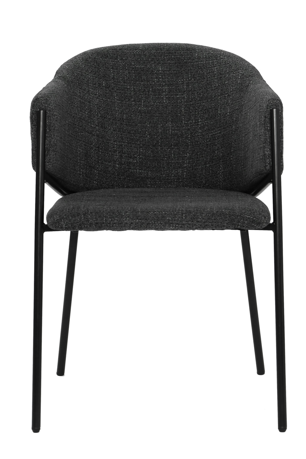 SIT&CHAIRS Armlehnstuhl 2er Set – Bezug dunkelgrau, Beine mattschwarz – Bild 2