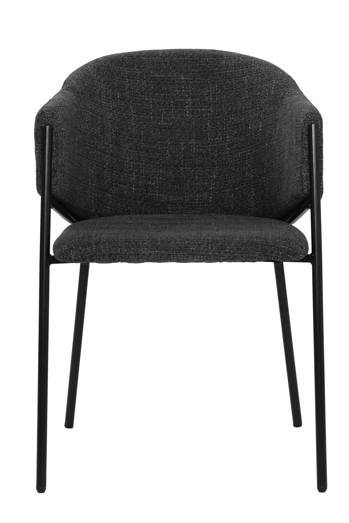 SIT&CHAIRS Armlehnstuhl 2er Set – Bezug dunkelgrau, Beine mattschwarz – Bild 2