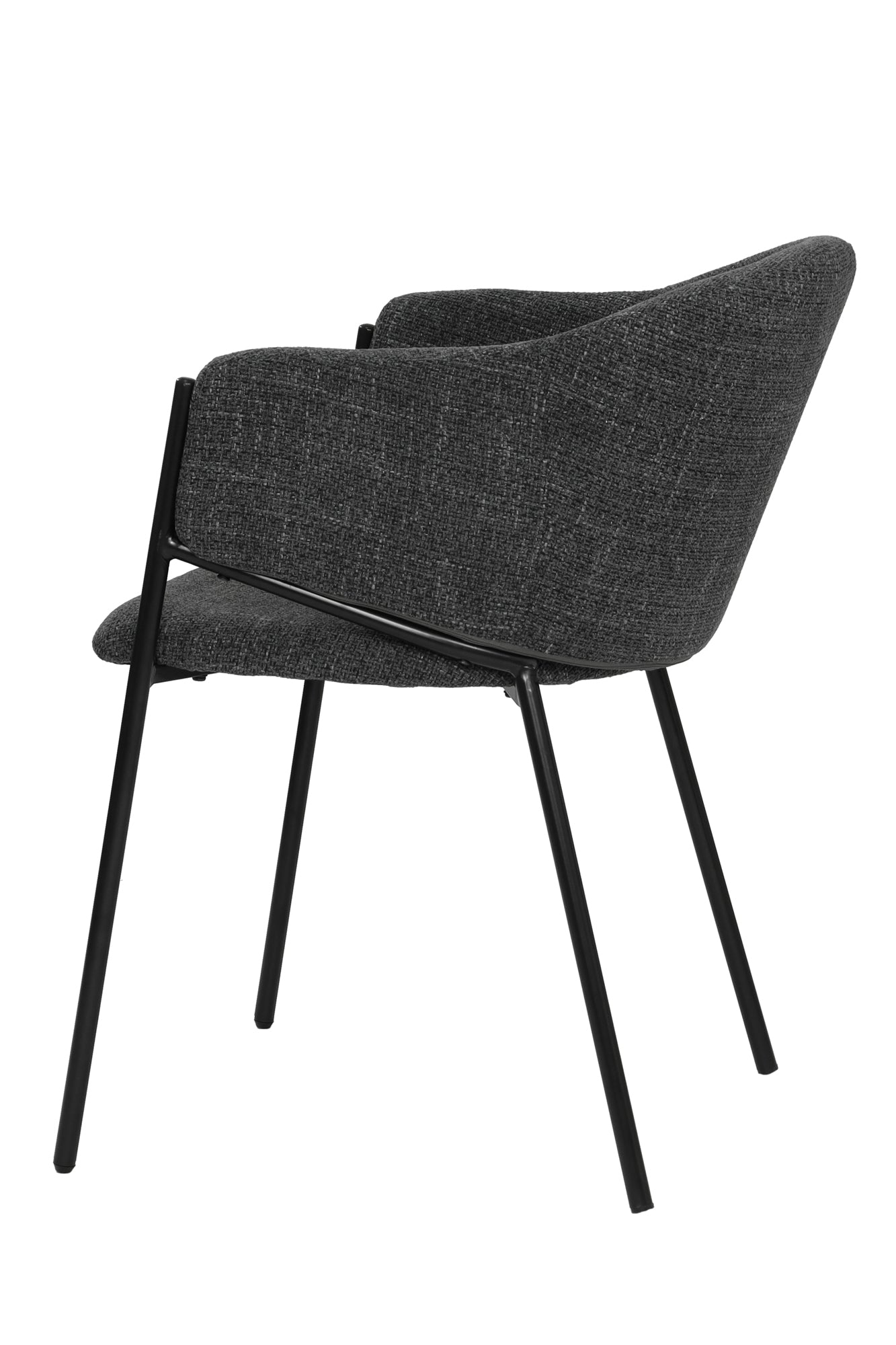 SIT&CHAIRS Armlehnstuhl 2er Set – Bezug dunkelgrau, Beine mattschwarz – Bild 5