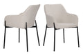 SIT&CHAIRS Armlehnstuhl 2er Set – Bezug weiß, Beine mattschwarz