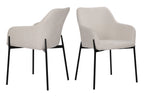 SIT&CHAIRS Armlehnstuhl 2er Set – Bezug weiß, Beine mattschwarz