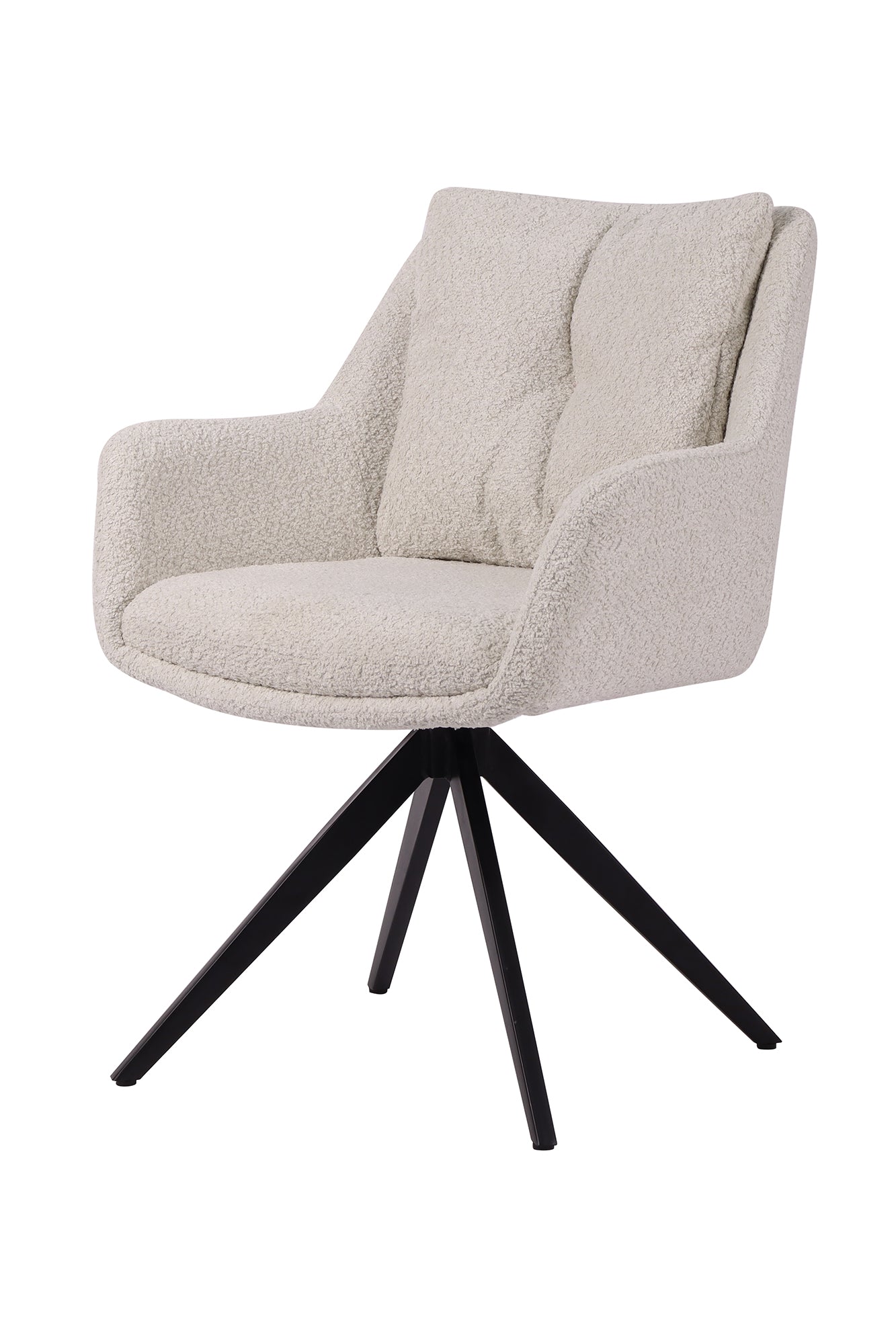 SIT&CHAIRS Armlehnstuhl – Bezug weiß, Beine mattschwarz – Bild 2