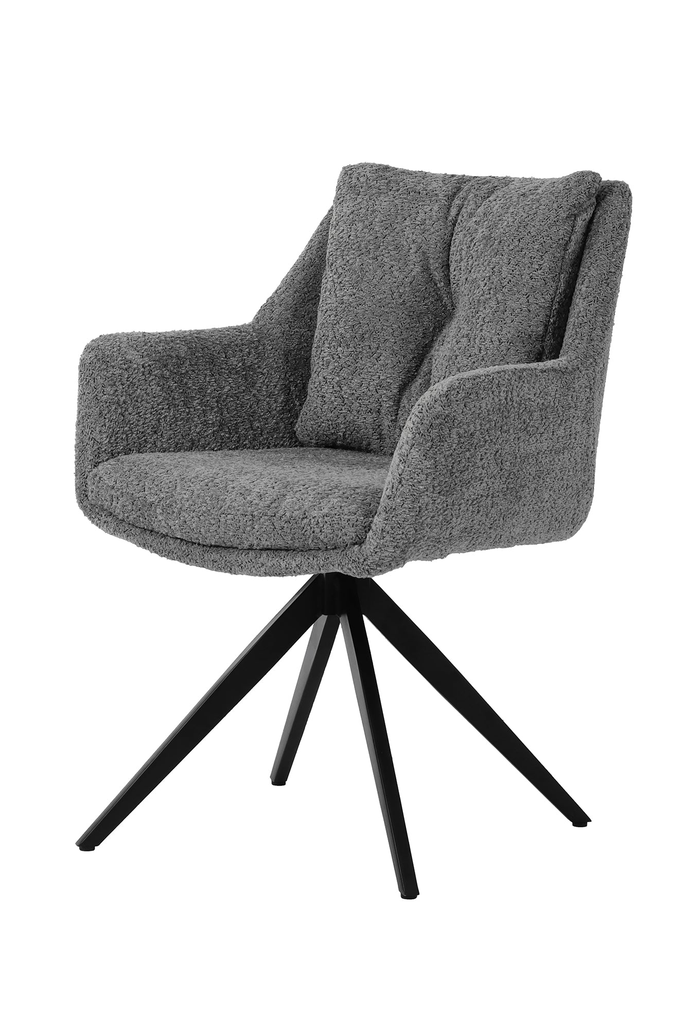 SIT&CHAIRS Armlehnstuhl – Bezug grau, Beine mattschwarz – Bild 2