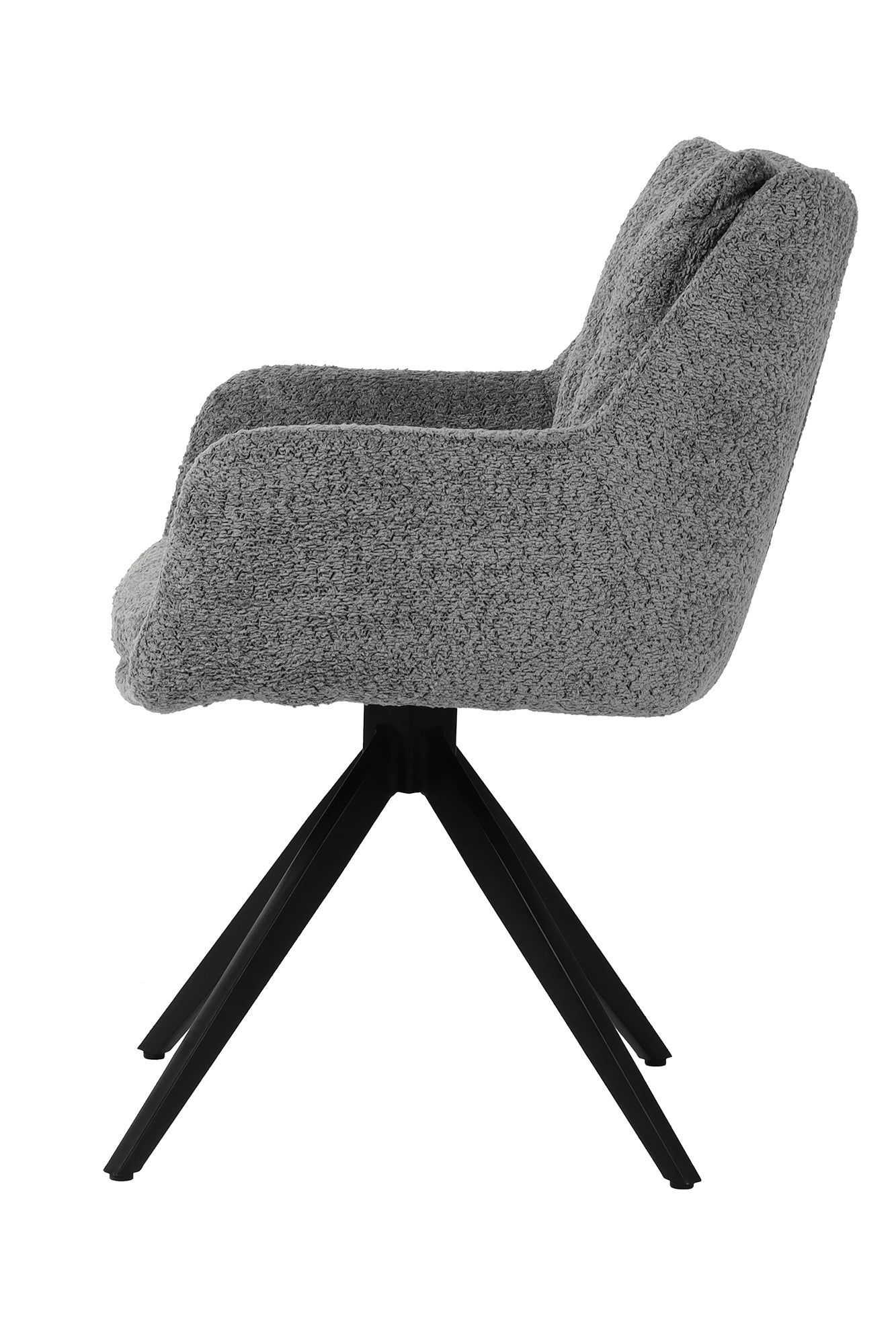 SIT&CHAIRS Armlehnstuhl – Bezug grau, Beine mattschwarz – Bild 3