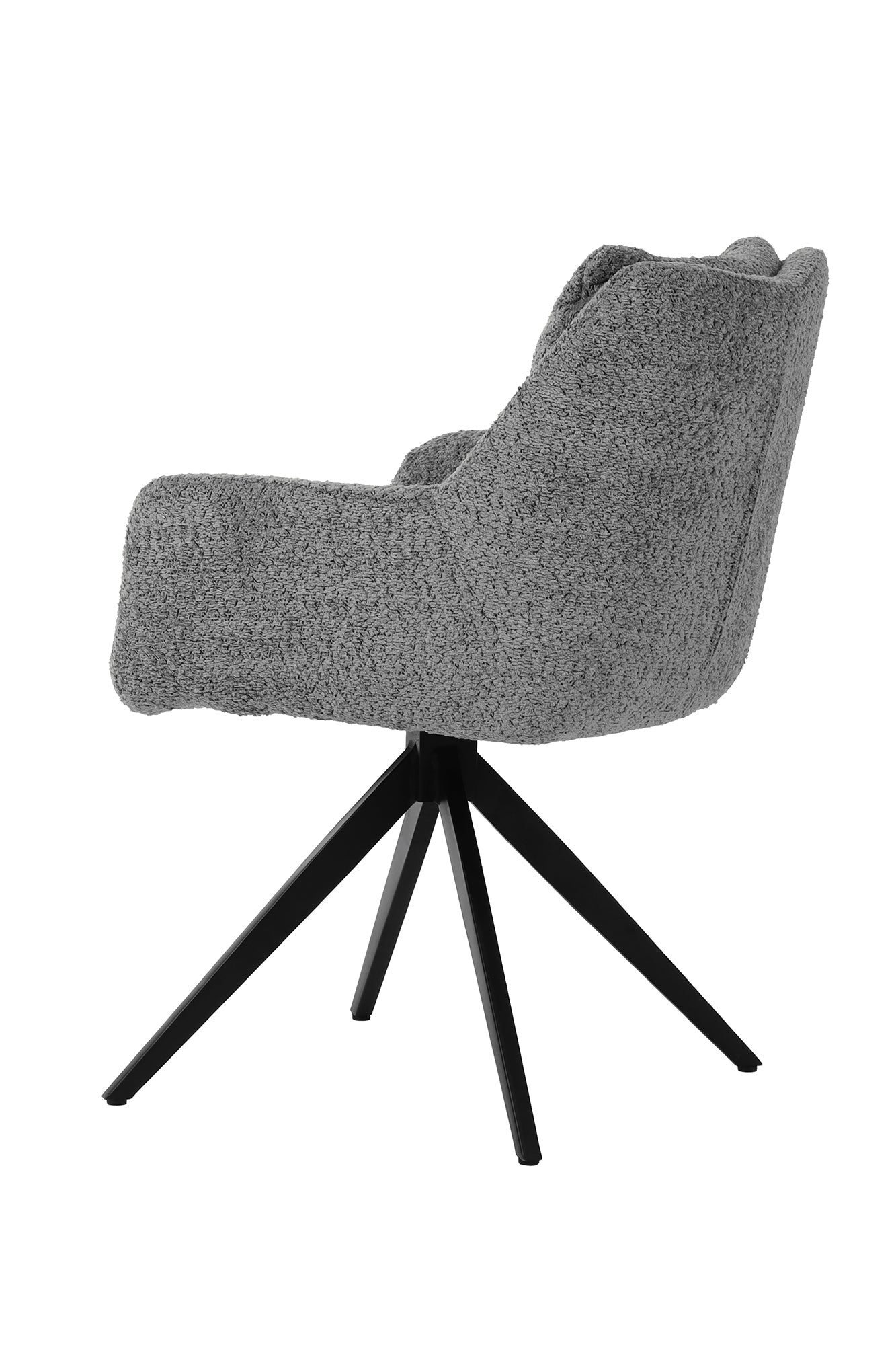 SIT&CHAIRS Armlehnstuhl – Bezug grau, Beine mattschwarz – Bild 4